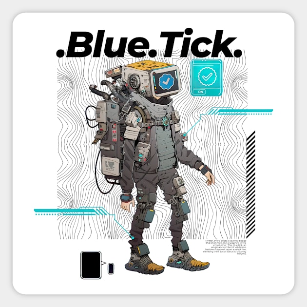 BlueTick of Madness (white) Magnet by Robbot17